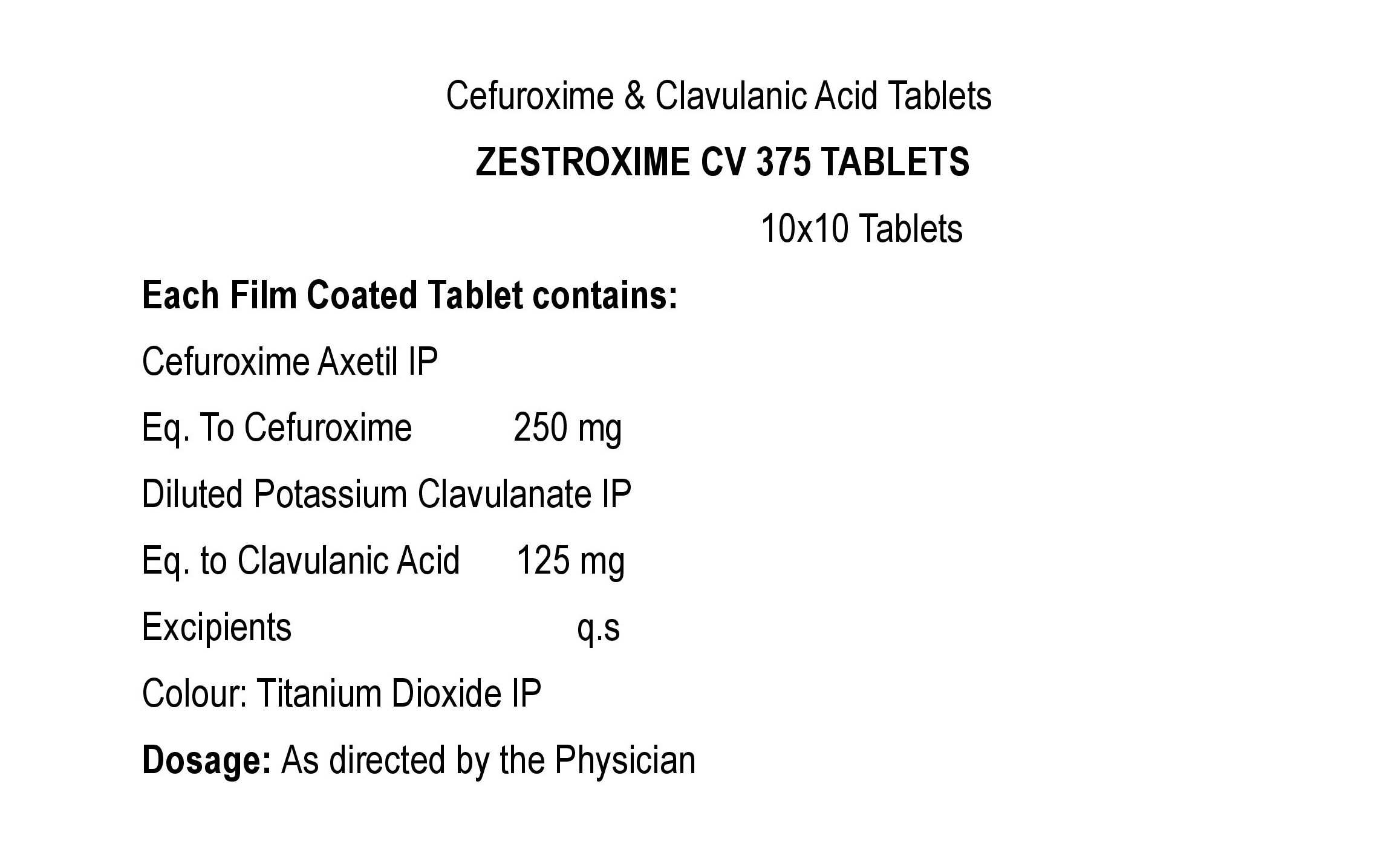 ZESTROXIME CV 375 TABLET